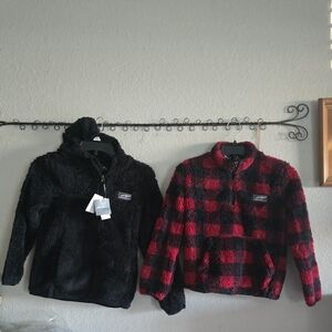 Eddie Bauer Kids Puffers - Black and Red Plaid